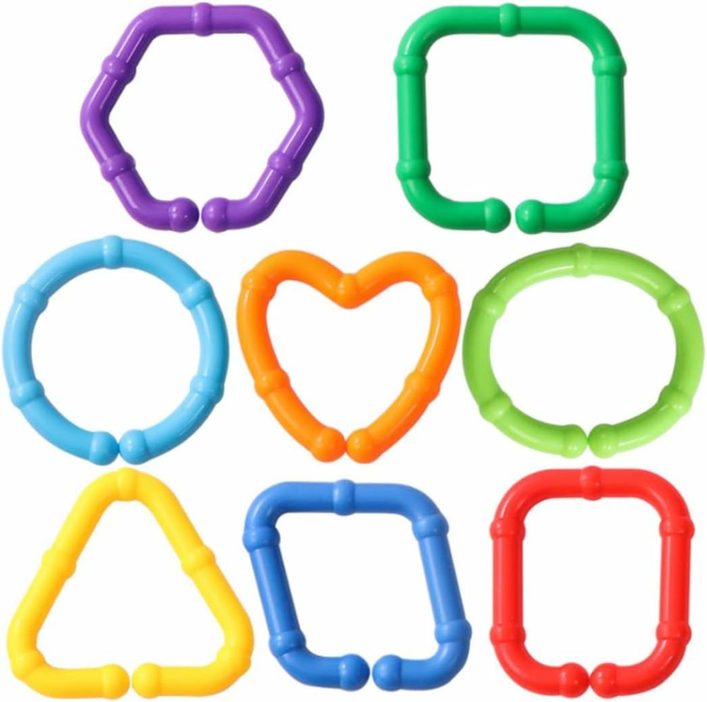 50Pcs Baby Rings Toy Links Plastic Babies Teething Ring Attach Baby Toys To Strollers Or Carrier Seat Or Baby Bouncers For Infants  |  Car Seat & Stroller Toys All Toys Car Seat & Stroller Toys