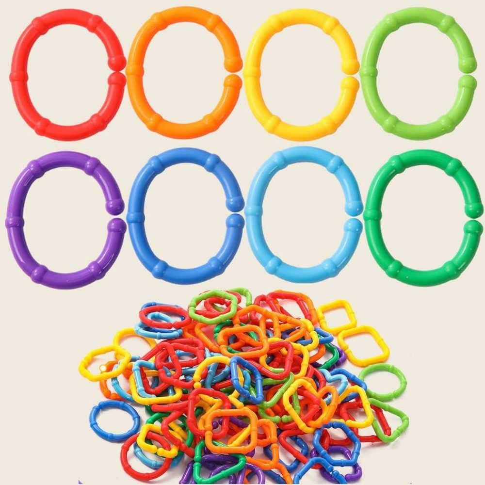 50Pcs Baby Rings Toy Links Plastic Babies Teething Ring Attach Baby Toys To Strollers Or Carrier Seat Or Baby Bouncers For Infants  |  Car Seat & Stroller Toys All Toys Car Seat & Stroller Toys