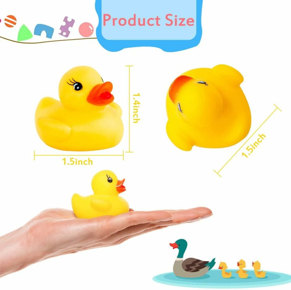 50Pcs Mini Bath Ducks Toys  Rubber Duck Bath Bulk Float Duck Baby Bath Toy For Shower Birthday Party Favors Gift Classroom Summer Beach Pool Party Games  |  Bath Toys All Toys Bath Toys