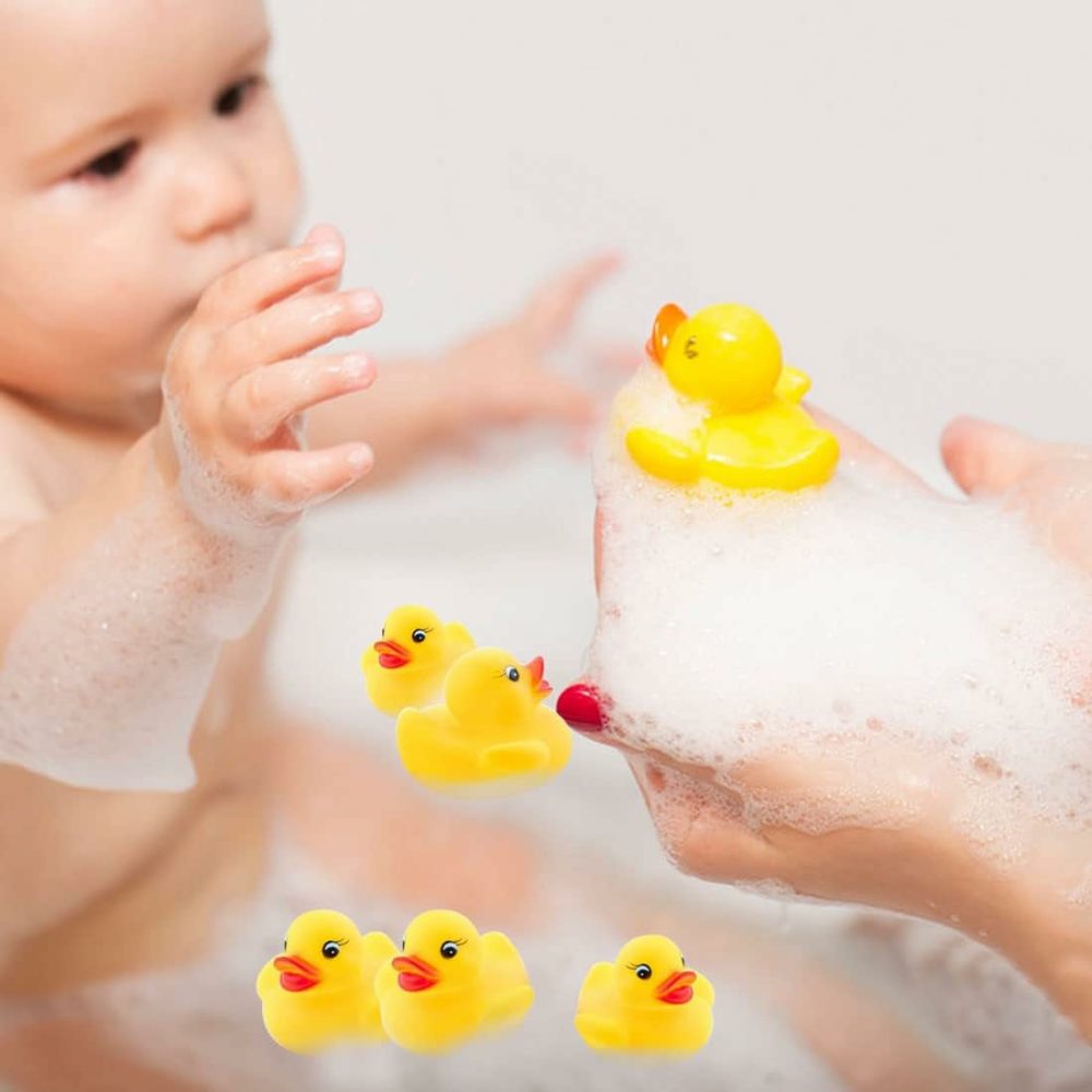 50Pcs Mini Bath Ducks Toys  Rubber Duck Bath Bulk Float Duck Baby Bath Toy For Shower Birthday Party Favors Gift Classroom Summer Beach Pool Party Games  |  Bath Toys All Toys Bath Toys