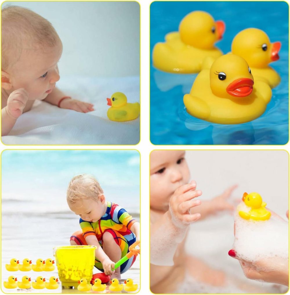 50Pcs Mini Bath Ducks Toys  Rubber Duck Bath Bulk Float Duck Baby Bath Toy For Shower Birthday Party Favors Gift Classroom Summer Beach Pool Party Games  |  Bath Toys All Toys Bath Toys