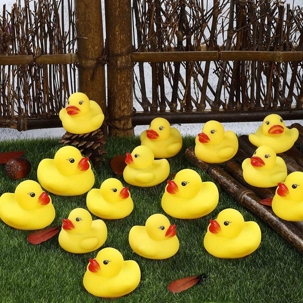 50Pcs Mini Bath Ducks Toys  Rubber Duck Bath Bulk Float Duck Baby Bath Toy For Shower Birthday Party Favors Gift Classroom Summer Beach Pool Party Games  |  Bath Toys All Toys Bath Toys