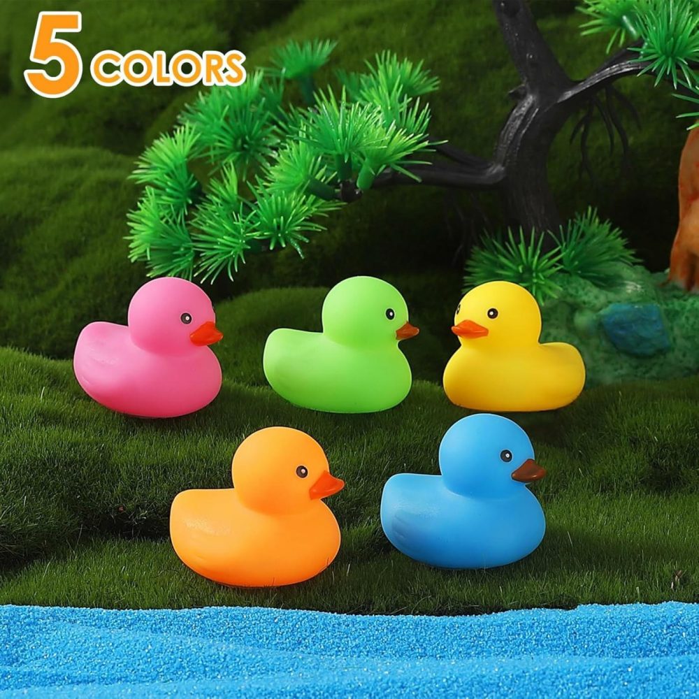 50Pcs Mini Rubber Duck Bath Toys  Multicolor Bath Ducks Bulk Float Duck Baby Bath Toy For Shower Birthday Party Favors Gift Classroom Summer Beach Pool Party Games  |  Bath Toys All Toys 5 Colors