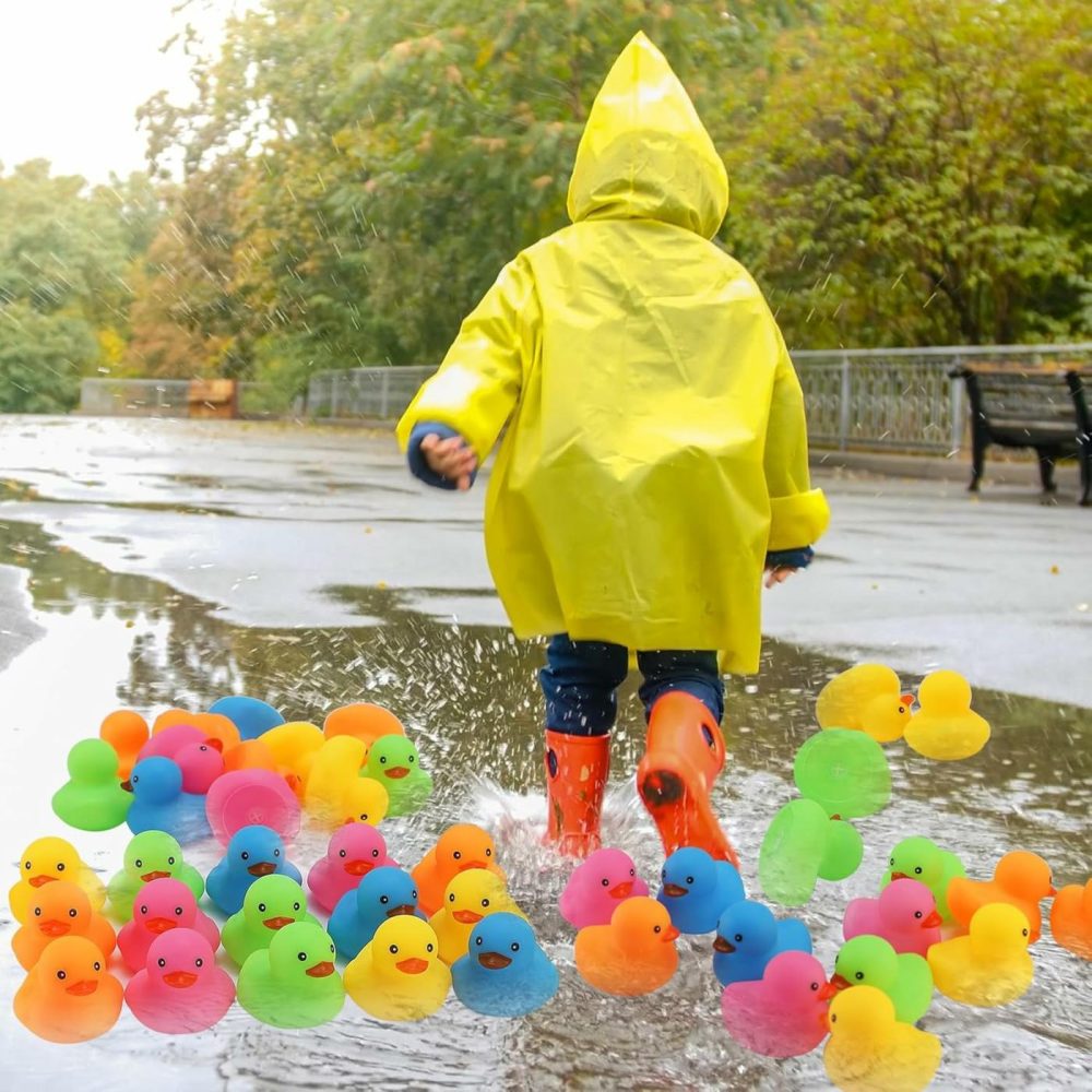 50Pcs Mini Rubber Duck Bath Toys  Multicolor Bath Ducks Bulk Float Duck Baby Bath Toy For Shower Birthday Party Favors Gift Classroom Summer Beach Pool Party Games  |  Bath Toys All Toys 5 Colors