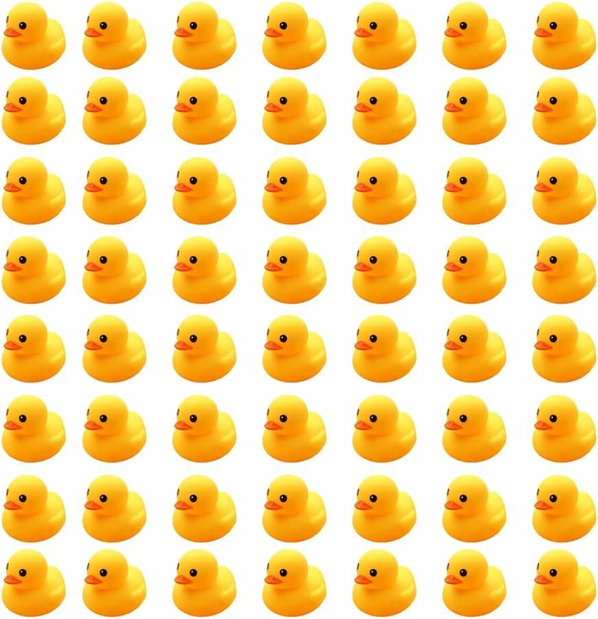 50Pcs Super Mini Rubber Duck Bath Duck Toys For Toddlers Boys Girls,Squeak And Float Rubber Ducks In Bulk Baby Shower Duck Decorations Party Favors (1.6”)  |  Bath Toys All Toys 50pcs-1.6'' Yellow Duck