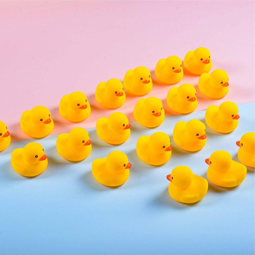 50Pcs Super Mini Rubber Duck Bath Duck Toys For Toddlers Boys Girls,Squeak And Float Rubber Ducks In Bulk Baby Shower Duck Decorations Party Favors (1.6”)  |  Bath Toys All Toys 50pcs-1.6'' Yellow Duck