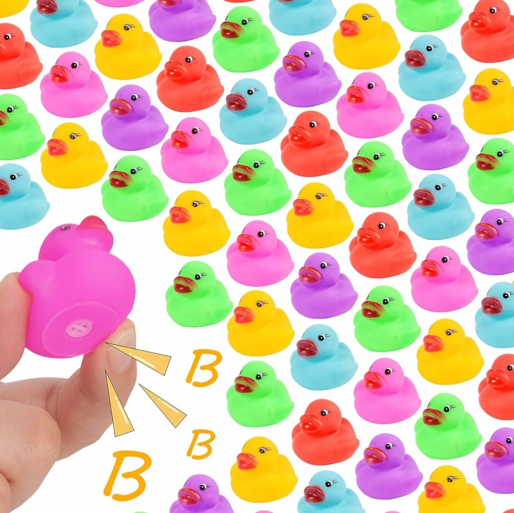 54-Pack Mini Rubber Ducks Set  Mini Colorful Rubber Duckies Bath Toy For Child,Float & Squeak Tiny Ducks Pool Toy Set For Kids Party Favors,Birthday Party Supplies,Prize Rewards  |  Bath Toys All Toys Bath Toys