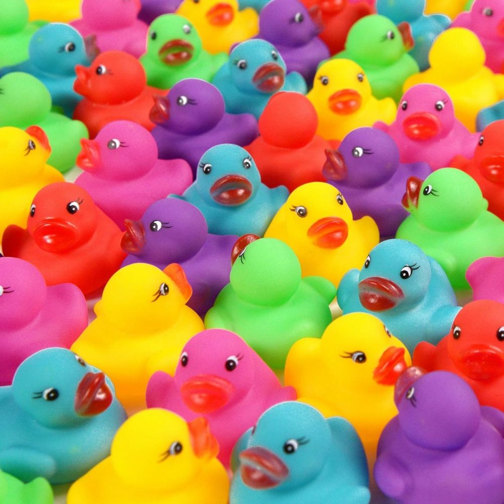 54-Pack Mini Rubber Ducks Set  Mini Colorful Rubber Duckies Bath Toy For Child,Float & Squeak Tiny Ducks Pool Toy Set For Kids Party Favors,Birthday Party Supplies,Prize Rewards  |  Bath Toys All Toys Bath Toys