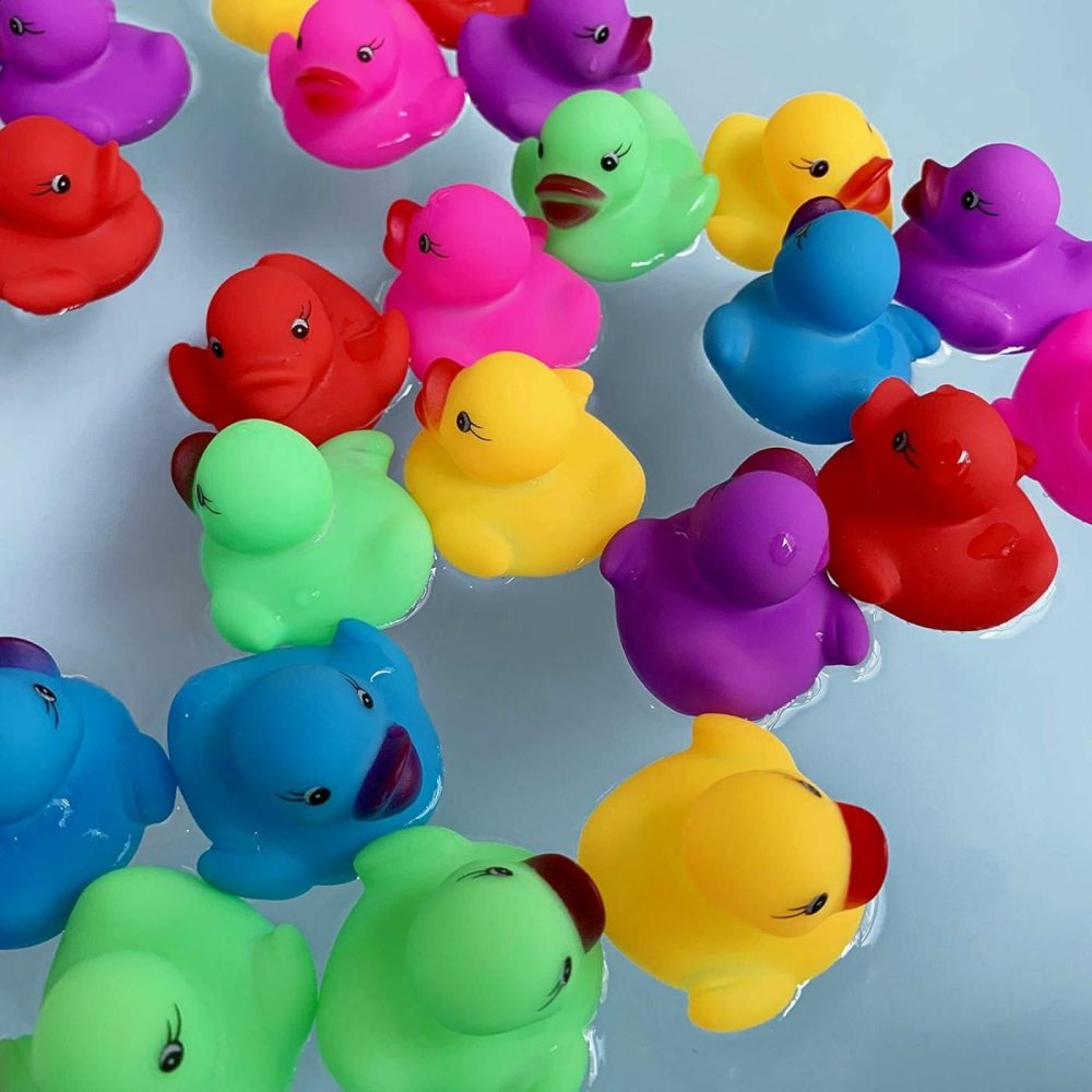 54-Pack Mini Rubber Ducks Set  Mini Colorful Rubber Duckies Bath Toy For Child,Float & Squeak Tiny Ducks Pool Toy Set For Kids Party Favors,Birthday Party Supplies,Prize Rewards  |  Bath Toys All Toys Bath Toys