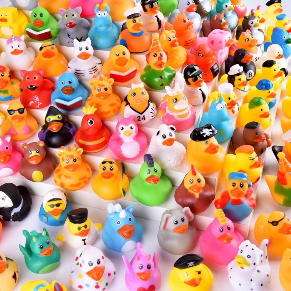 55 Packs Rubber Ducks  Assortment Rubber Ducks In Bulk For Kids Party Favors Baby Bath Shower Toys  Summer Beach Pool Activity Carnival  Small Rubber Duckies With Mesh Carry Bag  |  Bath Toys All Toys Bath Toys