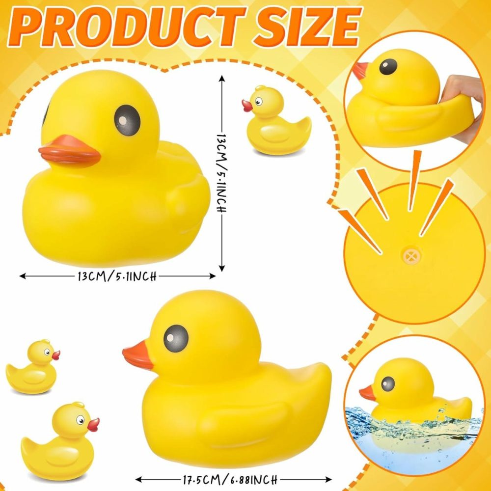 6.89 Inch Giant Rubber Duck Big Rubber Duck Large Duck Bath Toy With Squeaky Sound For Summer Baby Shower Birthday Party Favor Gift (Yellow)  |  Bath Toys All Toys Bath Toys