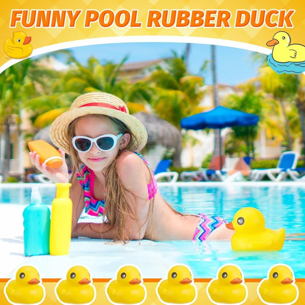 6.89 Inch Giant Rubber Duck Big Rubber Duck Large Duck Bath Toy With Squeaky Sound For Summer Baby Shower Birthday Party Favor Gift (Yellow)  |  Bath Toys All Toys Bath Toys