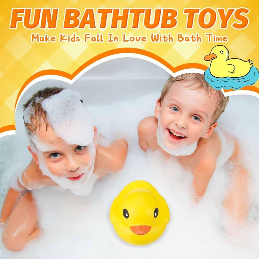 6.89 Inch Giant Rubber Duck Big Rubber Duck Large Duck Bath Toy With Squeaky Sound For Summer Baby Shower Birthday Party Favor Gift (Yellow)  |  Bath Toys All Toys Bath Toys