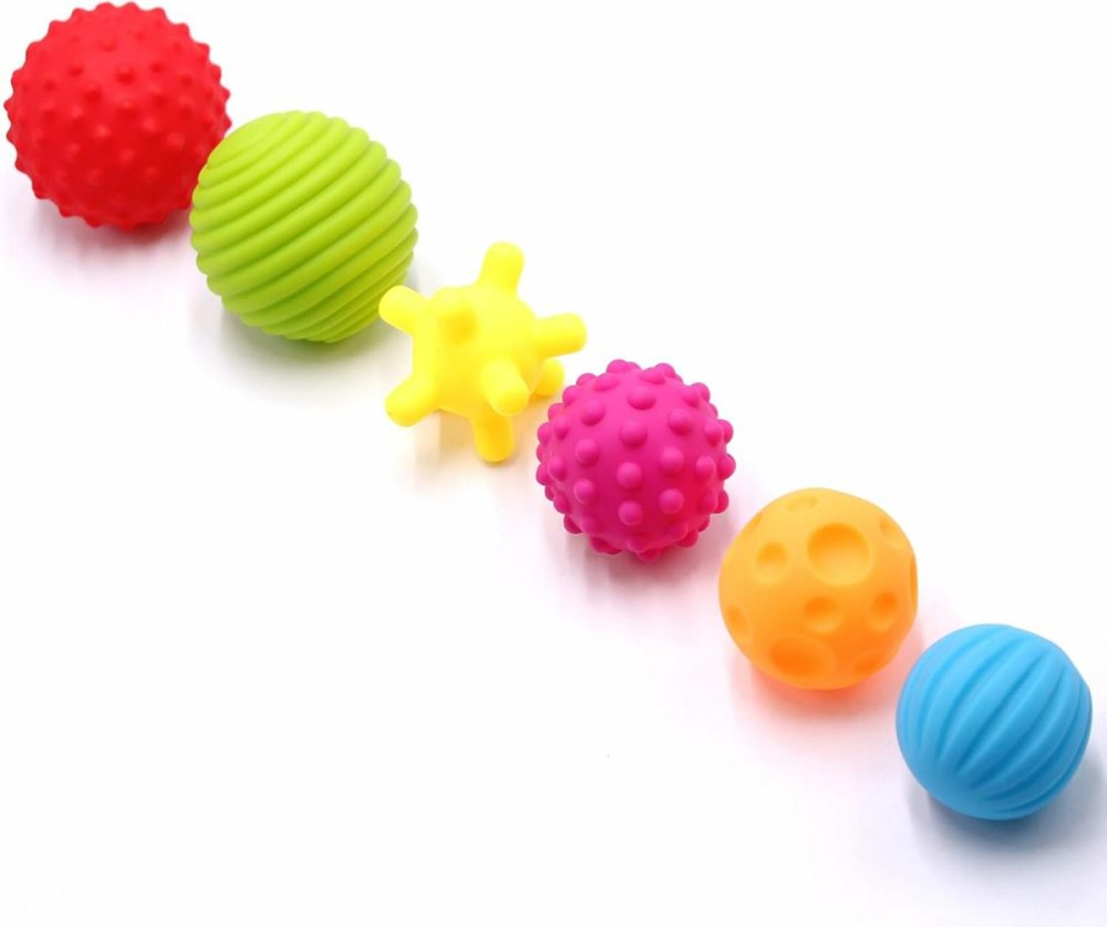 6 Pack Sensory Balls Spray Water Toy For Baby And Kids  Massage Soft & Textured Balls Set Develop Baby’s Tactile Senses Balls For Infant Touch Hand Ball  |  Balls All Toys Balls