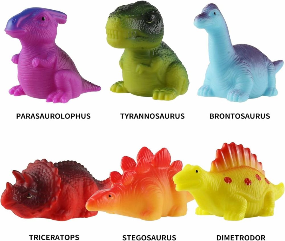 6 Packs Light-Up Floating Dinosaur Bath Toys Set  For Baby Toddler Nephew In Birthday Christmas Easter   Great Water Bathtub Shower Pool Bath Toy For Children Preschool  |  Bath Toys All Toys Bath Toys