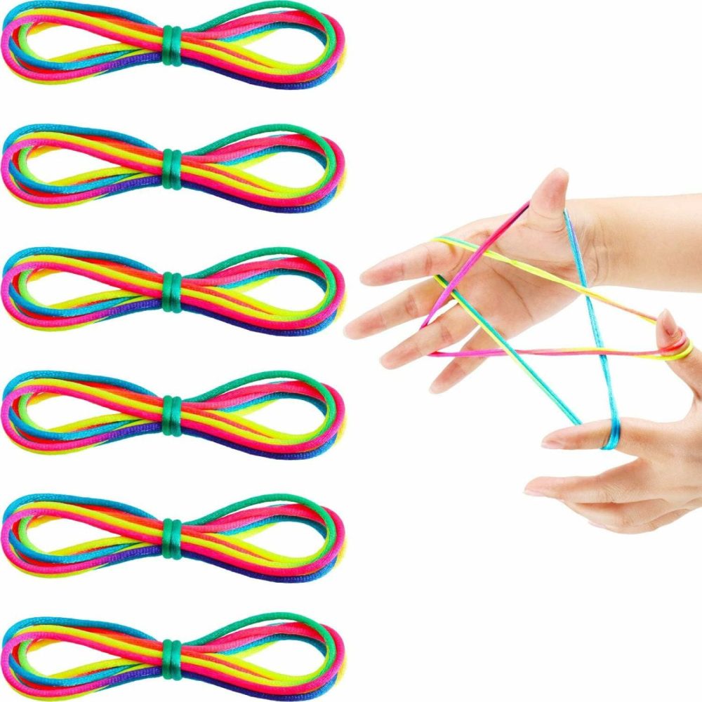 6 Pieces Cats Cradle String String Hand Game Finger String Toy Supplies  165 Cm Length  Rainbow Color  |  Sorting & Stacking Toys All Toys Sorting & Stacking Toys