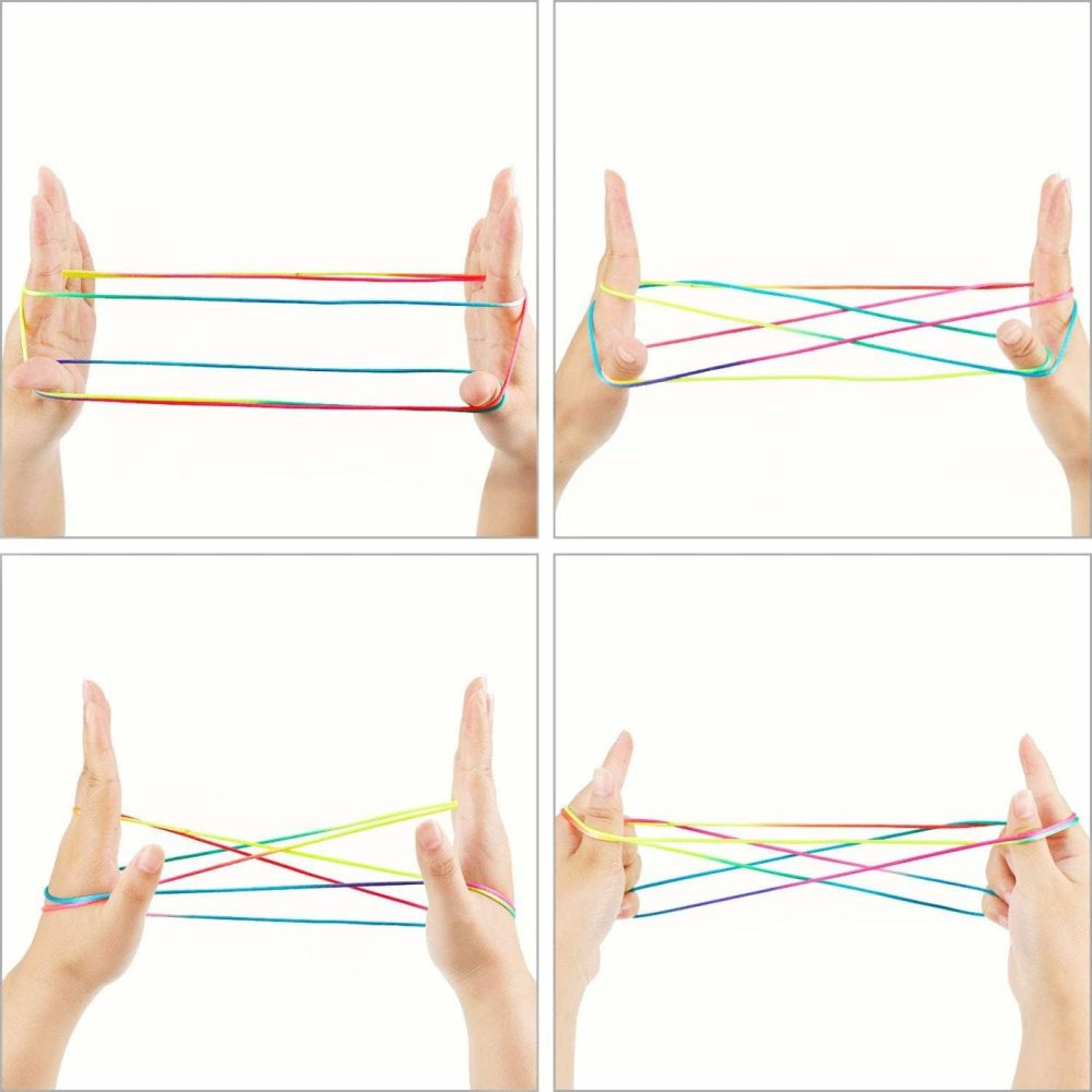 6 Pieces Cats Cradle String String Hand Game Finger String Toy Supplies  165 Cm Length  Rainbow Color  |  Sorting & Stacking Toys All Toys Sorting & Stacking Toys