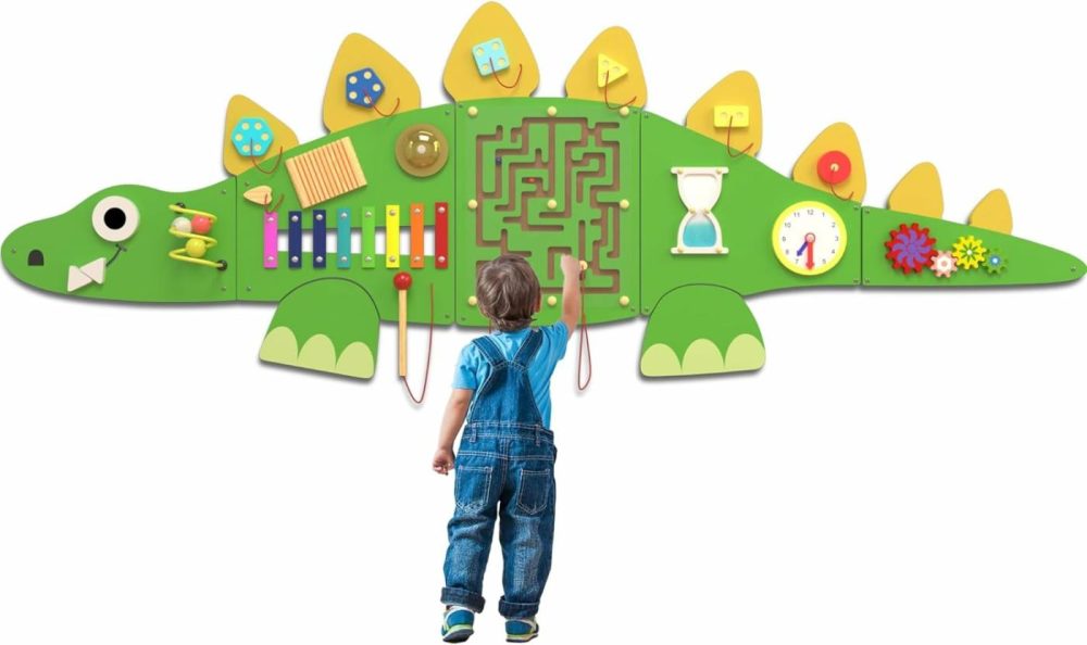 60” Stegosaurus Montessori Busy Board  Sensory Board  Activity Wall Busy Board Panels  Wall Furniture,Interactive Wooden Learning Toys For Boys And Girls  Perfect For Toddler Playroom  |  Sorting & Stacking Toys All Toys Sorting & Stacking Toys