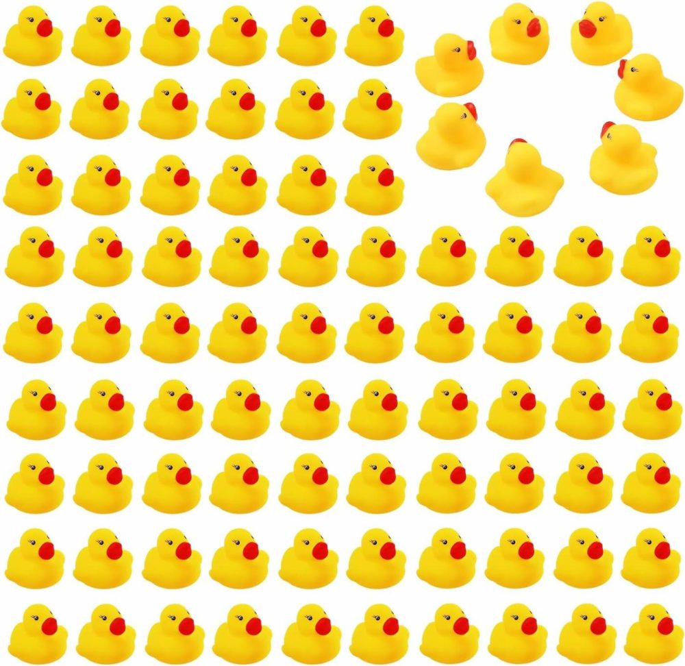 60Pcs Rubber Duck – Bath Toys – Pool Toys – Mini Ducks Bulk For Kids Baby Shower Decorations Birthday Party Favors Gift Classroom Summer Beach Pool Activity Carnival Game (Yellow)  |  Bath Toys All Toys Bath Toys