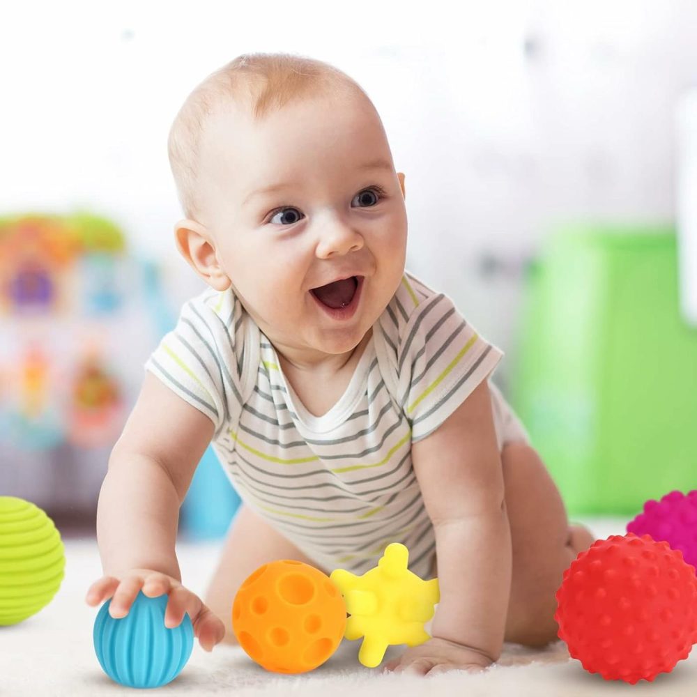 6Pc Sensory Balls For Baby – Textured Multi Ball Set For Babies & Toddlers  Squeezy Tactile Sensory Toys With Stacking Cup  Montessori Infant Baby Toys  |  Balls All Toys Balls