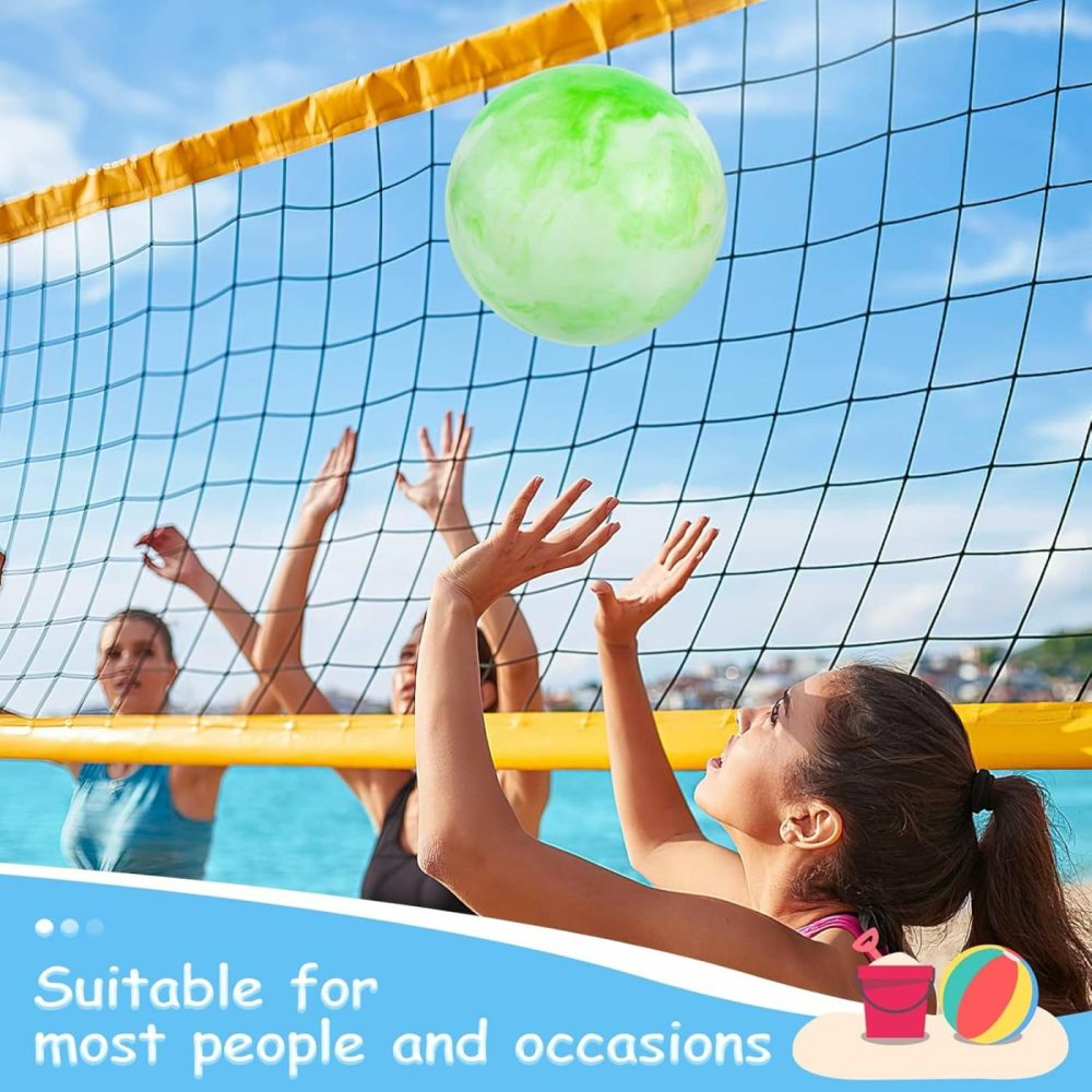 6Pcs Bouncy Balls For Kids  Marbleized Bouncy Balls With Pump Inflatable Sensory Balls Kickball Dodge Ball For Kids Adult Summer Beach Outdoor Game  |  Balls All Toys Balls