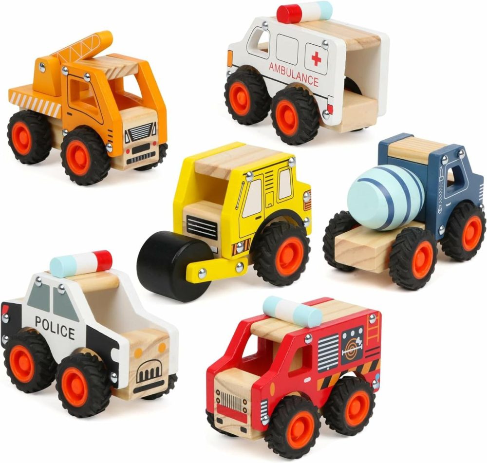 6Pcs Wooden Cars For Toddlers 1-3,Car Toys,Push And Go Vehicle,Kid Vehicle Toys,Hand Push Car Toys For 1+ Year Old,Montessori Toys  |  Push & Pull Toys All Toys Push & Pull Toys