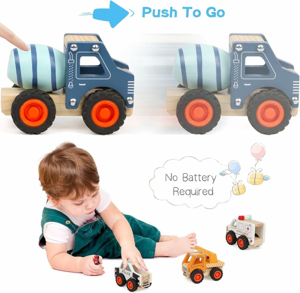 6Pcs Wooden Cars For Toddlers 1-3,Car Toys,Push And Go Vehicle,Kid Vehicle Toys,Hand Push Car Toys For 1+ Year Old,Montessori Toys  |  Push & Pull Toys All Toys Push & Pull Toys