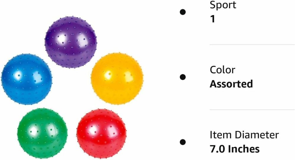 7 Inch Knobby Balls Assorted Colors  5 Pack  |  Balls All Toys Assorted