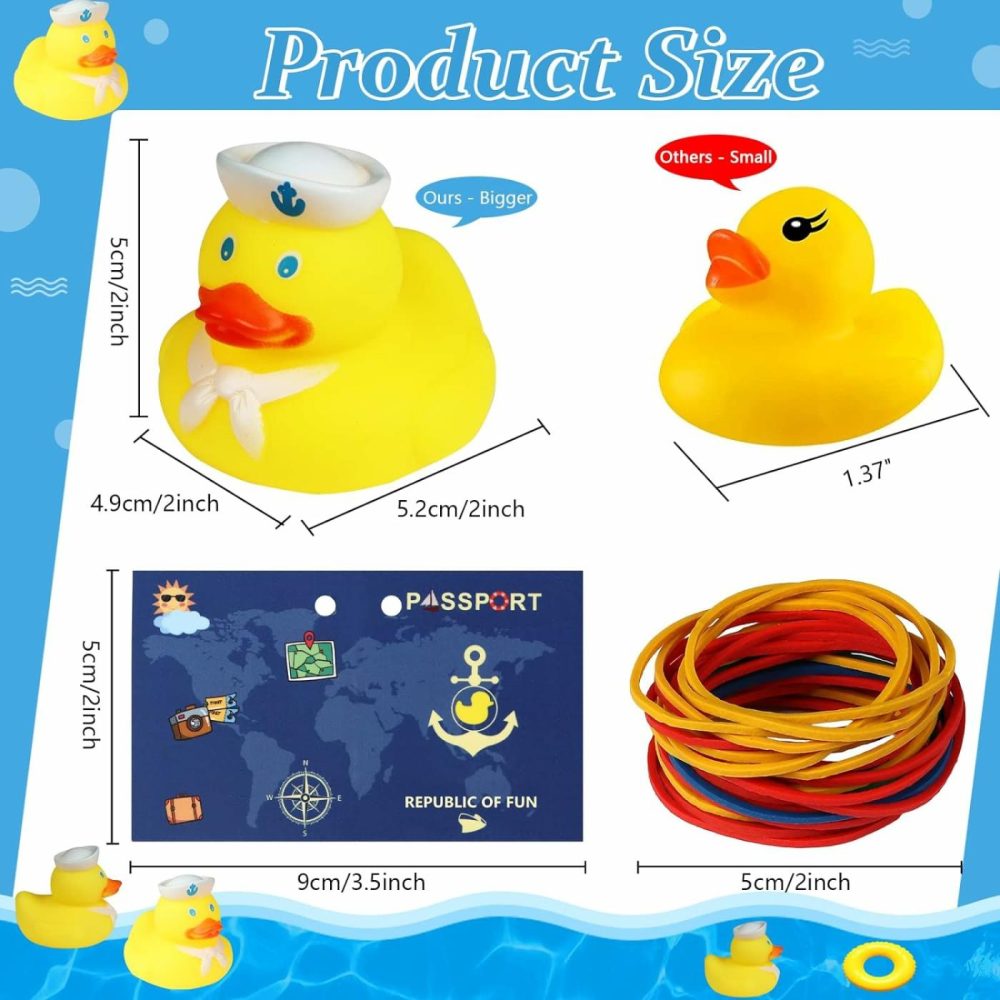 72 Pcs Cruise Ducks Tag Kits  Includes 24 Rubber Ducks For Cruise Ships 24 Cruising Ducks Tag Cards And 24 Rubber Bands For Hiding Carnival Party Game  |  Bath Toys All Toys Bath Toys