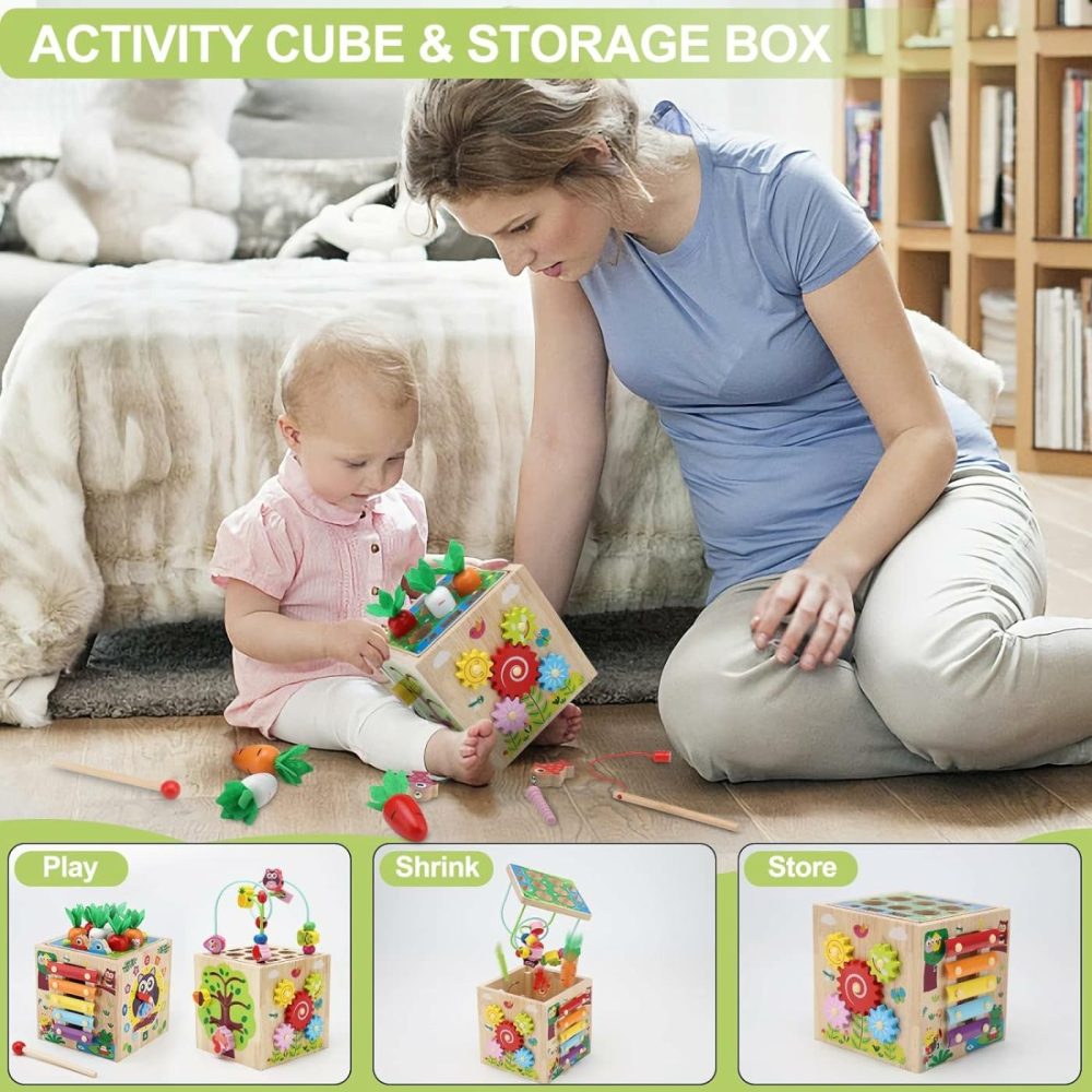 8 In 1 Activity Cube For 18M+ Boys And Girls  Wooden Montessori Toys For Baby  Educational Learning Toys For Toddlers  |  Activity Cubes Activity Cubes Activity Cubes