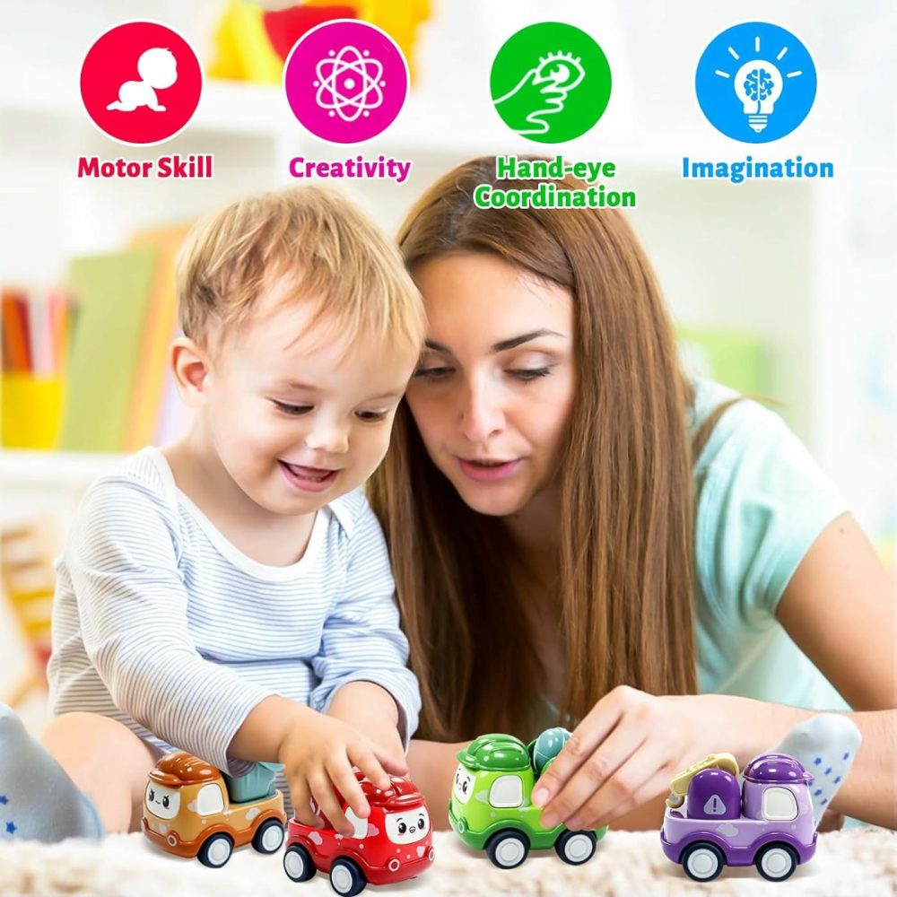 8 Pack Mini Toy Cars For Toddlers 1-3 Pull Back Cars For Toddlers 1 2 3 4 Year Old Truck Toys Friction Powered Car Kids Boys Birthday Gifts Baby Girls Toys  |  Push & Pull Toys All Toys Push & Pull Toys