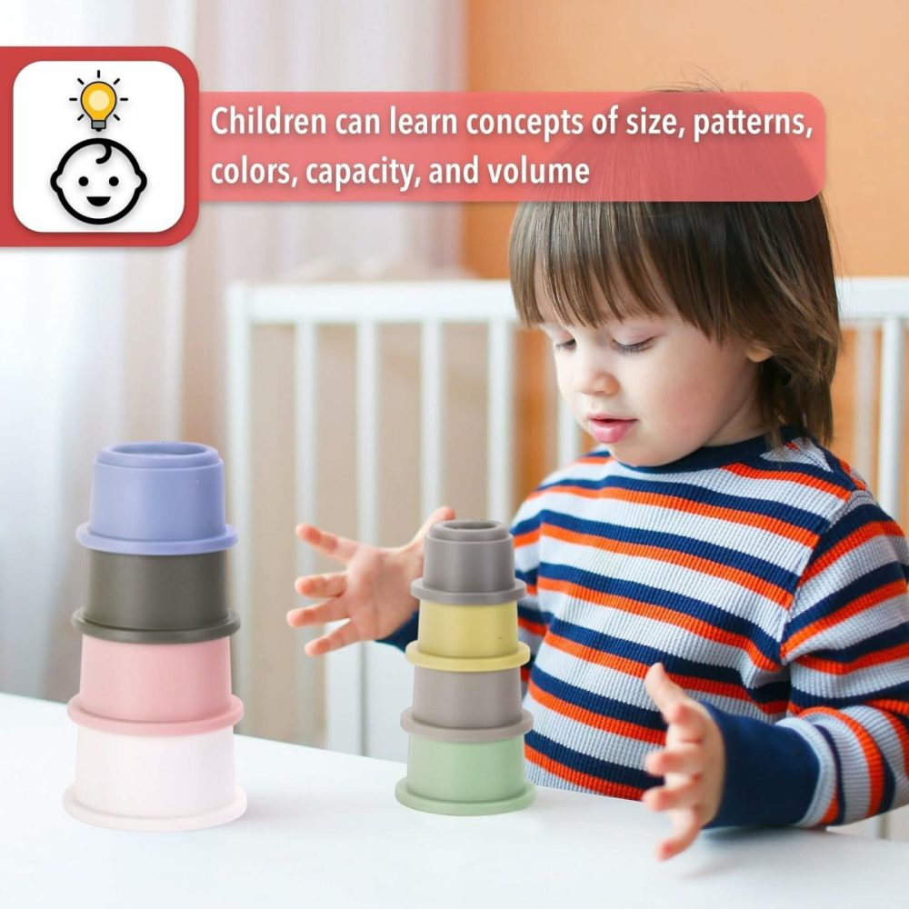 8 Pcs  Baby Stacking Toys/Cups  Nesting Cups  Stackable Cups For Baby And Toddler  |  Sorting & Stacking Toys All Toys Sorting & Stacking Toys