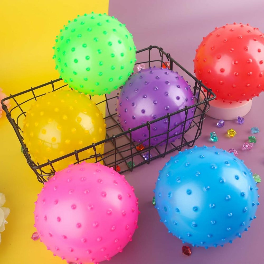 8Pcs Bounce Balls  Knobby Balls With Pump 7Inch Sensory Balls Spiky Massage Balls For Kids Party Favors  |  Balls All Toys Balls