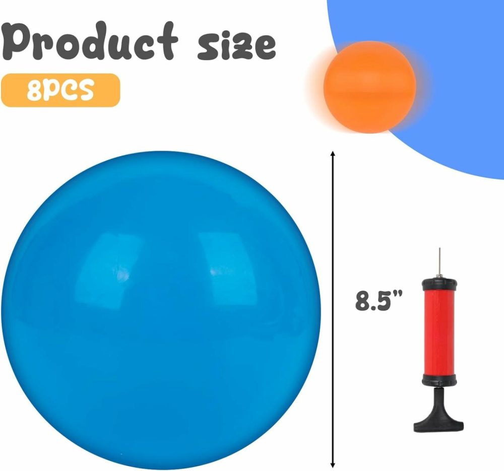 8Pcs Inflatable Bouncy Balls  Playground Balls Bouncing Sensory Balls With Hand Air Pump For Park Backyard Indoor Outdoor Games  |  Balls All Toys Balls