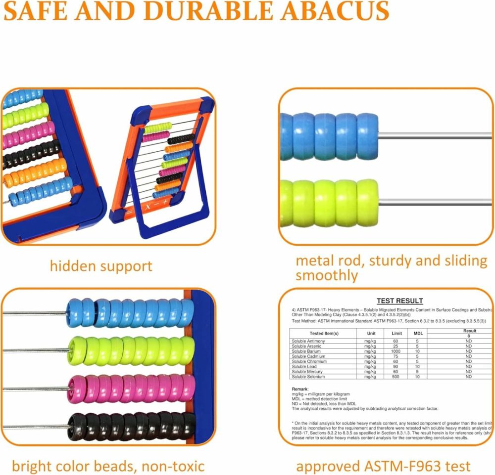 Abacus For Kids Math- Classic Preschool Counting Learning Toys With 100 Beads  |  Abacuses Abacuses Abacuses