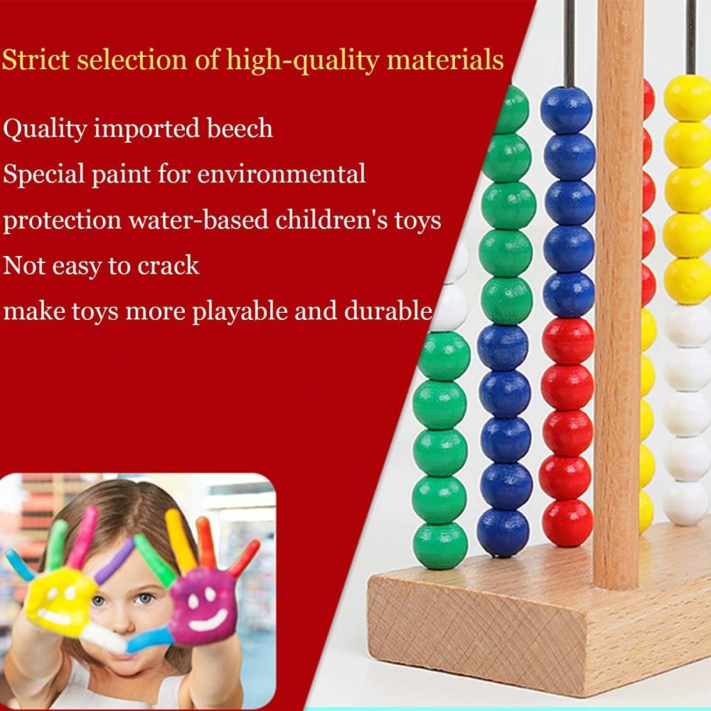 Abacus For Kids Math Preschool Number Learning Classic Wooden Toy Developmental Toy Wooden Beads 8 Extension Activities Great Gift Toddler Girls And Boys  |  Abacuses Abacuses Abacuses