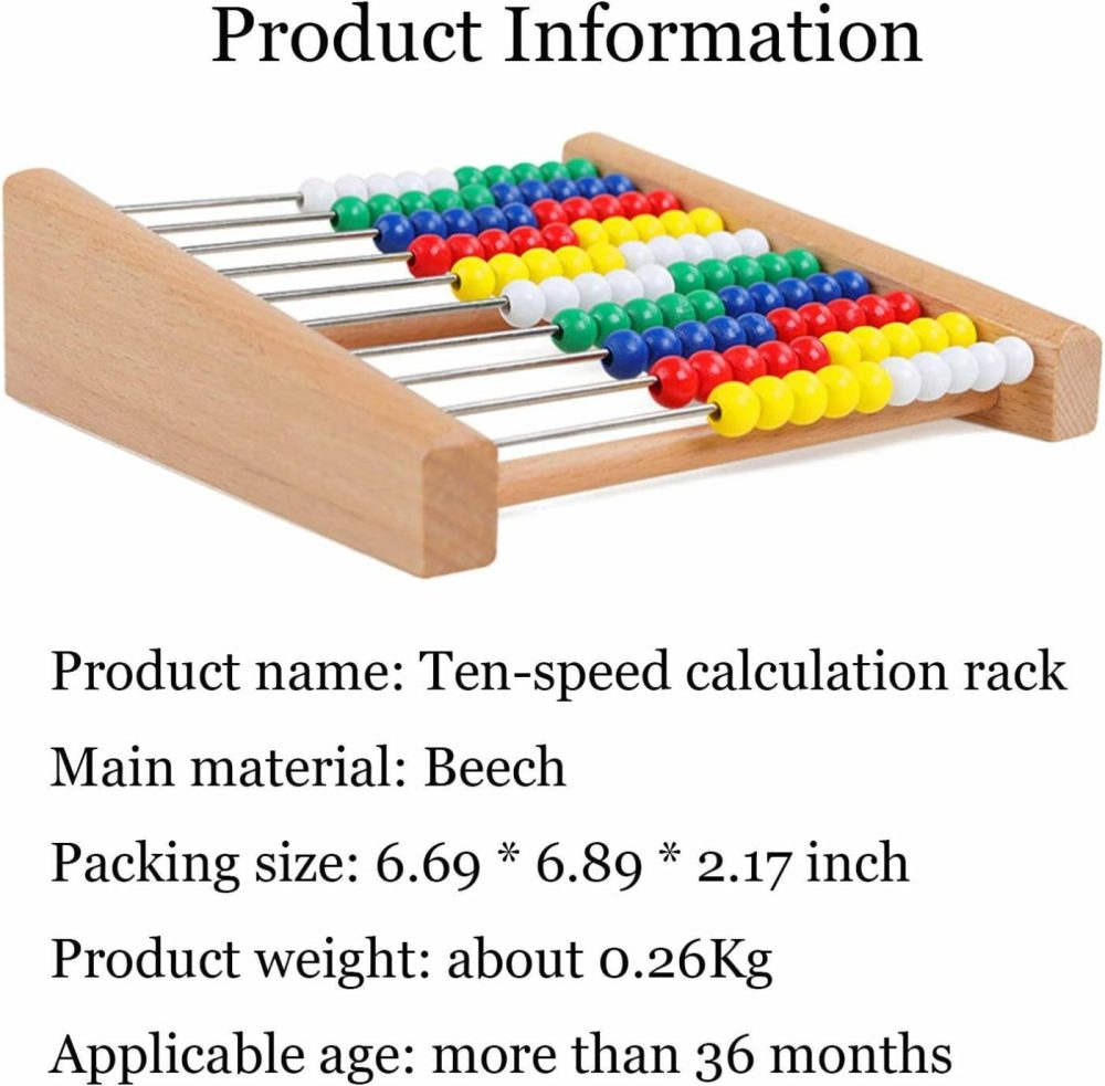 Abacus For Kids Math Preschool Number Learning Classic Wooden Toy Developmental Toy Wooden Beads 8 Extension Activities Great Gift Toddler Girls And Boys  |  Abacuses Abacuses Abacuses