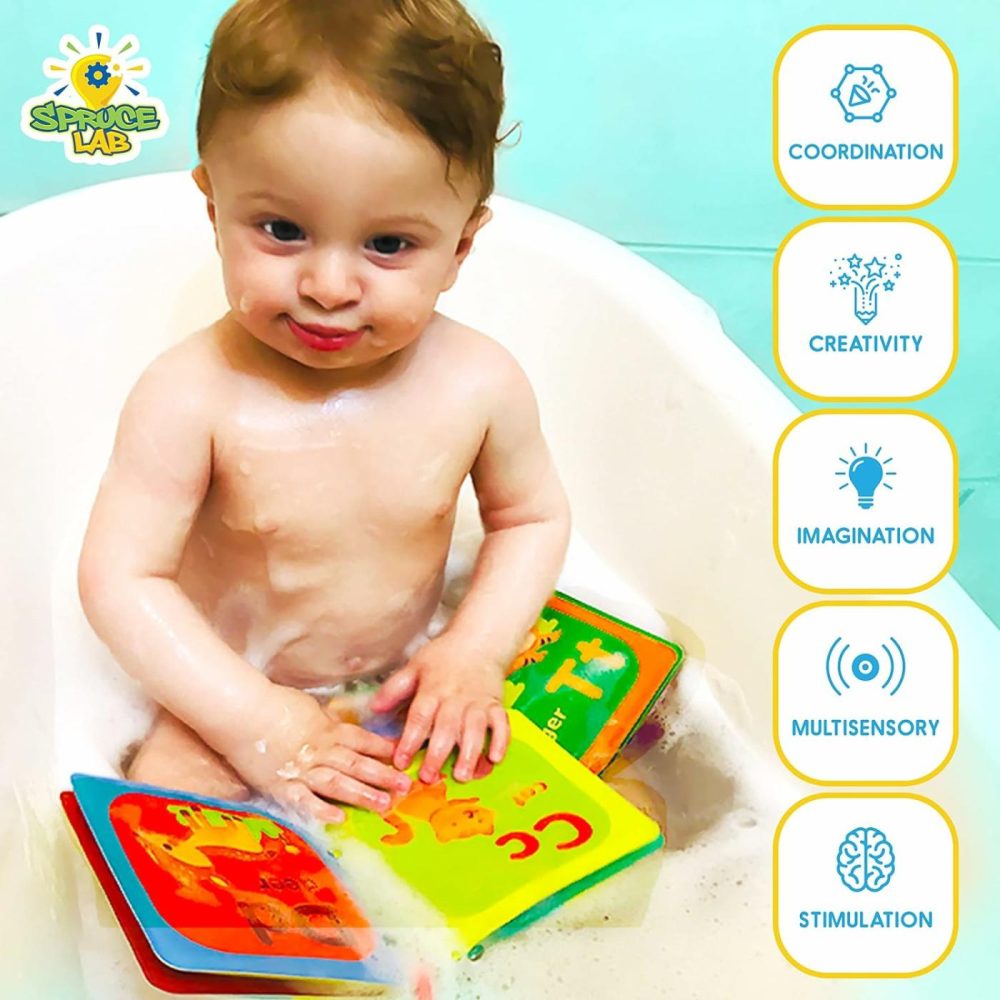 Abc Friends Magic Color Bath Books – 4 Bath Book Set – Educational Baby Bath Toys – Magic Appearing Animals In Water – Teething Toys For Babies – Boy/Girl Baby Bathtub Books Baby Shower Toy  |  Bath Toys All Toys Bath Toys