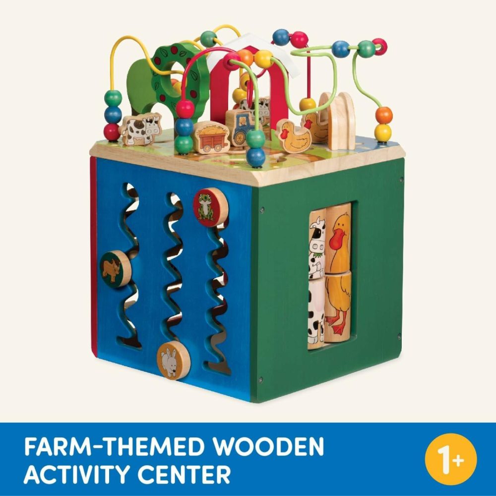 Activity Cube With Farm Theme – Educational Wooden Toys For Toddlers And Kids – 1 Year +  |  Activity Cubes Activity Cubes Activity Cubes