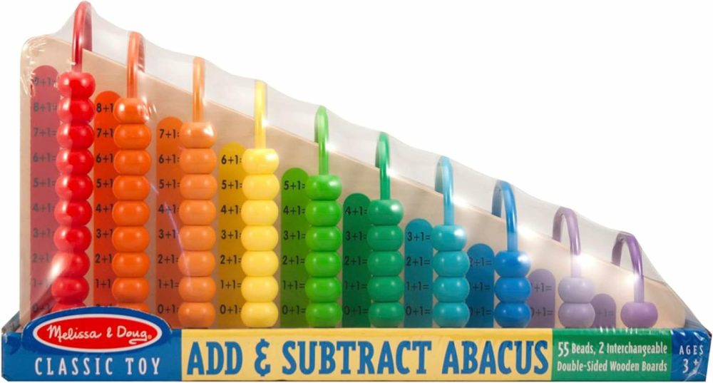 Add & Subtract Abacus – Educational Toy With 55 Colorful Beads And Sturdy Wooden Construction  3 – 6 Years  |  Abacuses Abacuses Abacuses