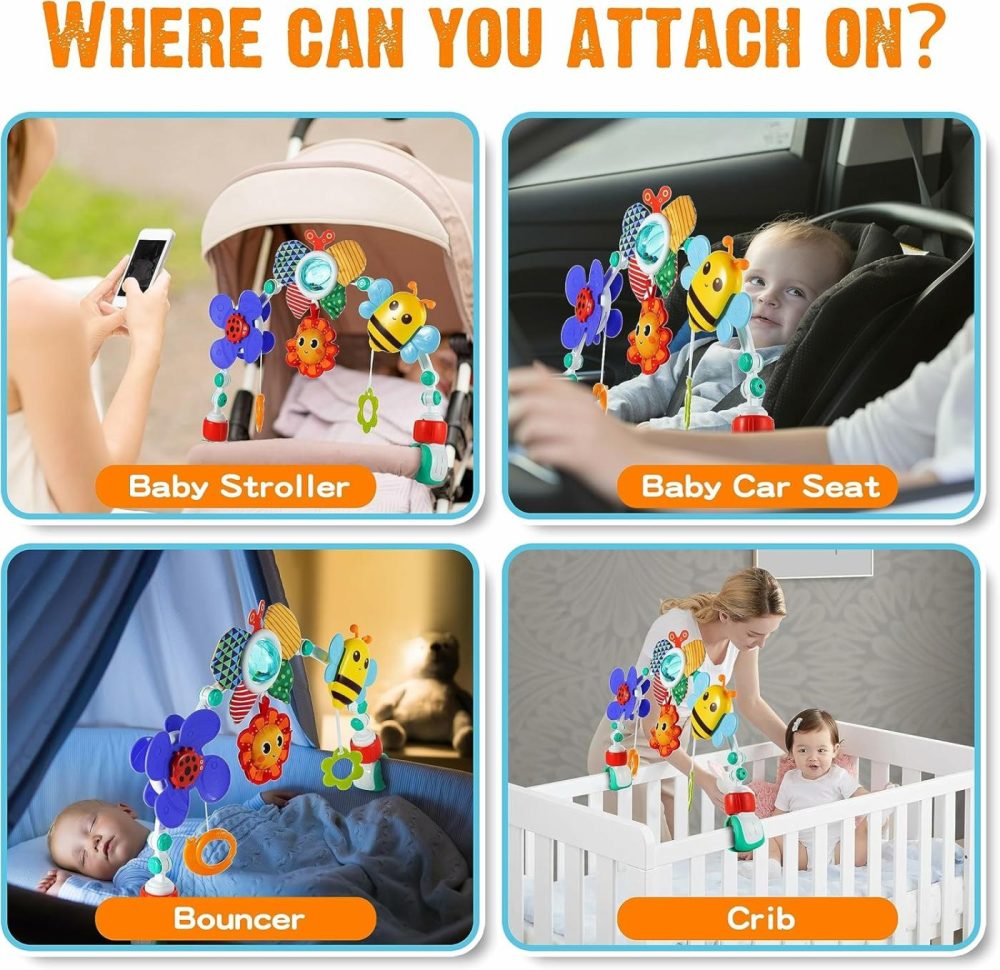 Adjustable Arch Bassinet Toys For Infant & Toddlers  Stroller Arch  Baby Crib Toys With Fascinating Toys For Stimulating Baby’s Senses And Developing Motor Skills  |  Car Seat & Stroller Toys All Toys Car Seat & Stroller Toys