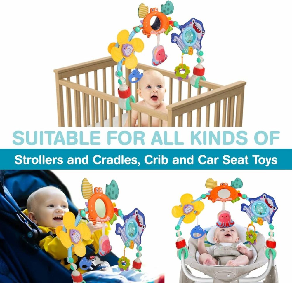 Adjustable Stroller Arch Toy For Baby – Baby Bjorn Bouncer Toy Bar – Stroller Toys – Car Seat Toys For Babies 0 3 6 12 Months (Marine Creatures)  |  Car Seat & Stroller Toys All Toys Car Seat & Stroller Toys