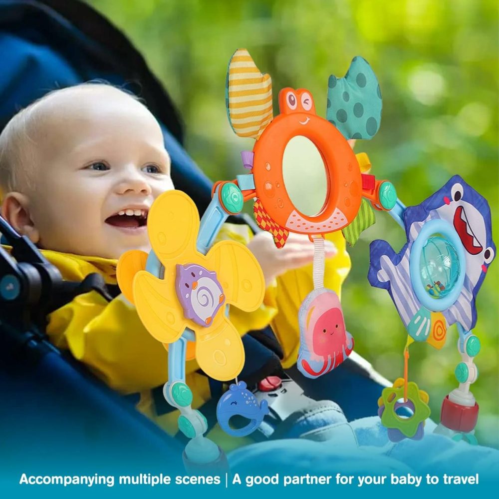 Adjustable Stroller Arch Toy For Baby – Baby Bjorn Bouncer Toy Bar – Stroller Toys – Car Seat Toys For Babies 0 3 6 12 Months (Marine Creatures)  |  Car Seat & Stroller Toys All Toys Car Seat & Stroller Toys