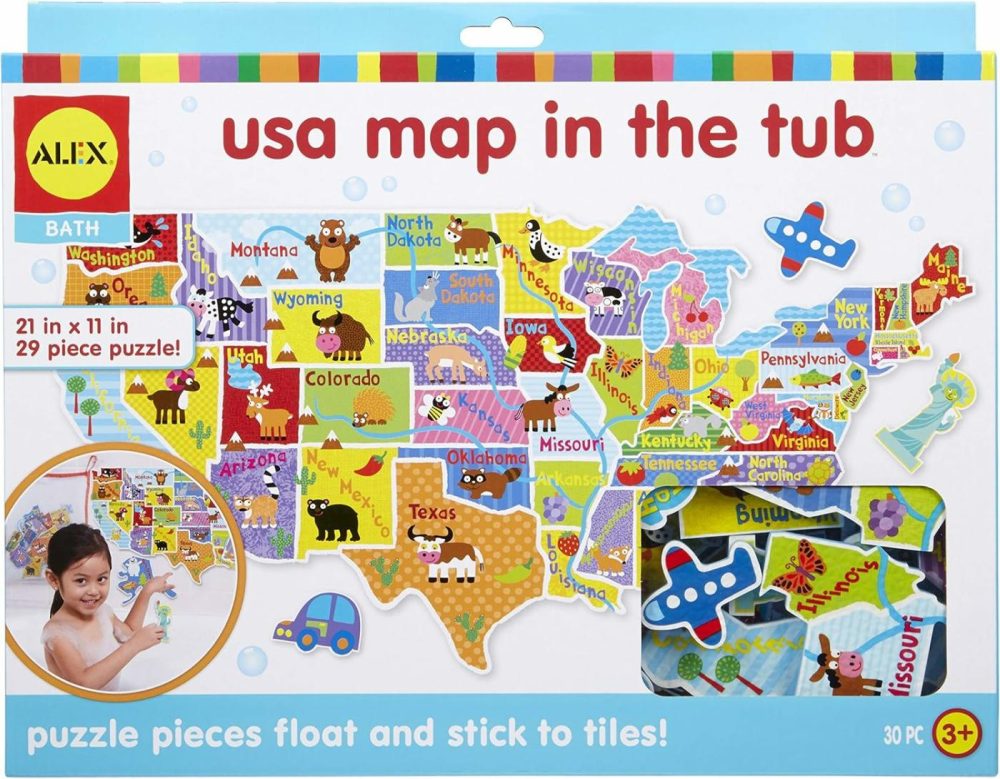 Alex Bath Usa Map In The Tub Kids Bath Activity  |  Bath Toys All Toys Bath Toys