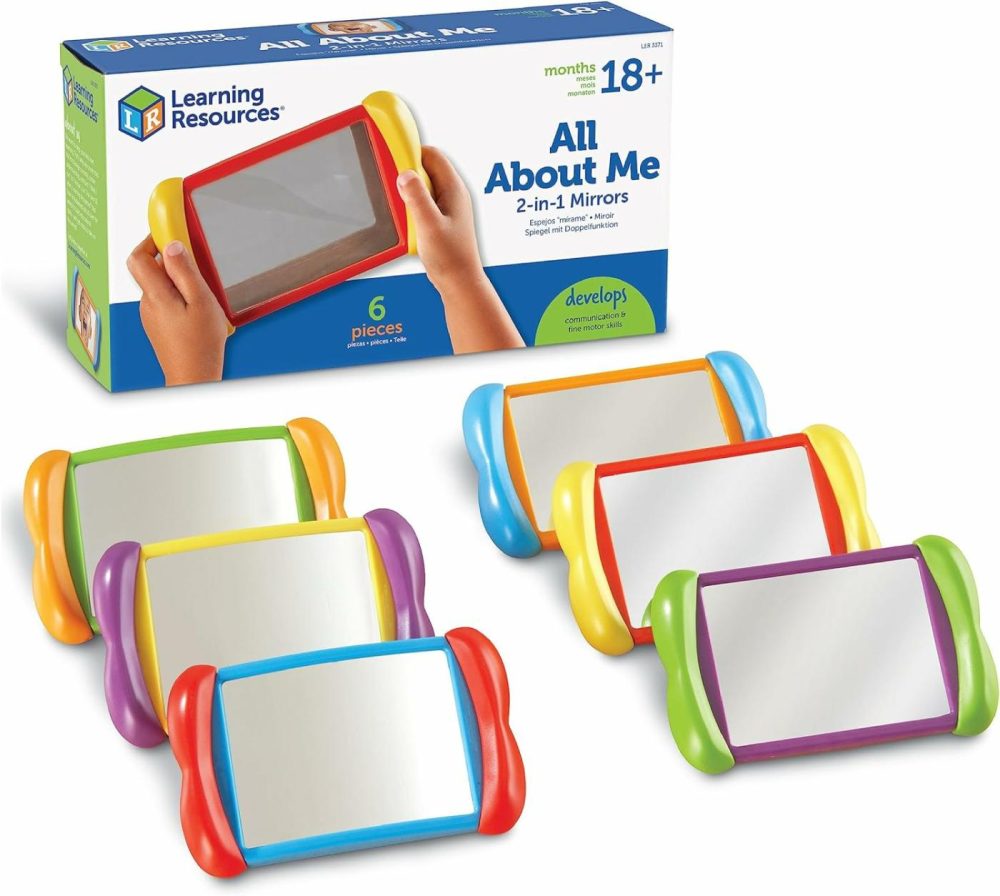 All About Me 2 In 1 Mirrors – 6 Pieces  Ages 18+ Months  Toddler Social Emotional Learning Toys  Mirror For Kids  |  Mirrors All Toys Mirrors