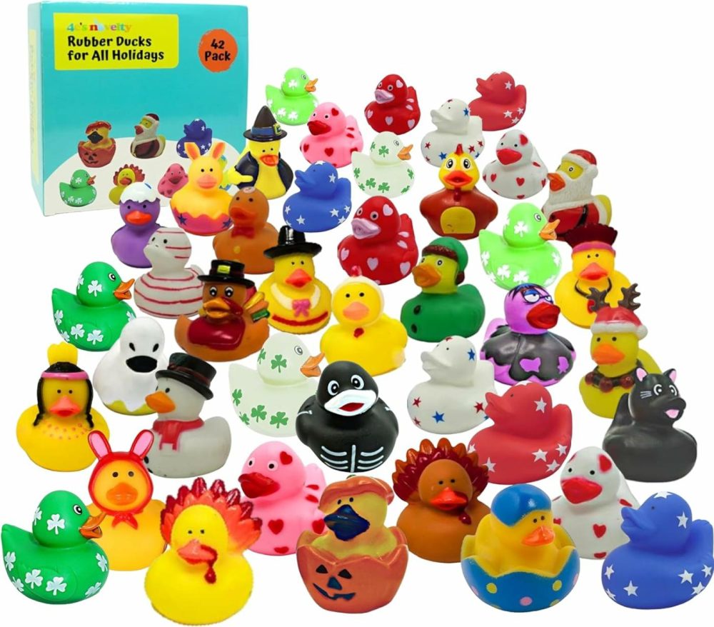 All Holidays Rubber Ducks In Bulk 42 Pack – Includes Patriotic Rubber Duckies  Bath Toys For Kids Boys & Girls  Gift For Jeep Owners  Jeep Ducking By 4Es Novelty  |  Bath Toys All Toys Bath Toys