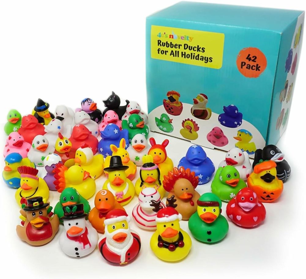 All Holidays Rubber Ducks In Bulk 42 Pack – Includes Patriotic Rubber Duckies  Bath Toys For Kids Boys & Girls  Gift For Jeep Owners  Jeep Ducking By 4Es Novelty  |  Bath Toys All Toys Bath Toys