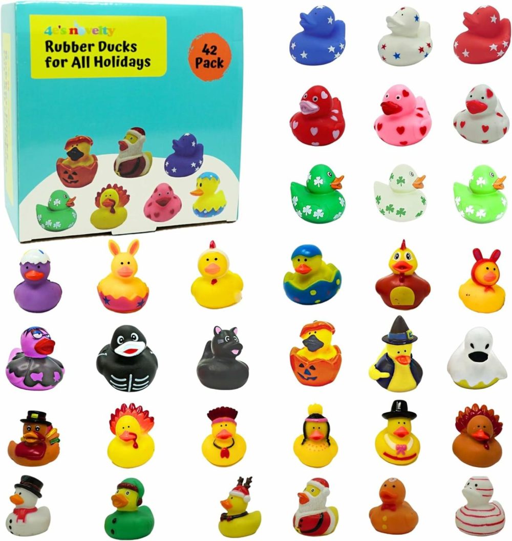 All Holidays Rubber Ducks In Bulk 42 Pack – Includes Patriotic Rubber Duckies  Bath Toys For Kids Boys & Girls  Gift For Jeep Owners  Jeep Ducking By 4Es Novelty  |  Bath Toys All Toys Bath Toys