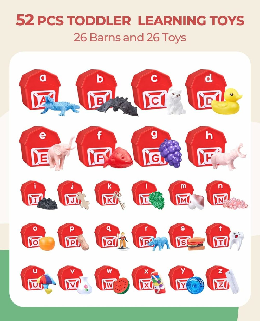 Alphabet Learning Toys  26 Letters Barns And 26 Objects  Toddler Activities Set Letter Sounds Abc Sorting Matching Games For Preschool Kindergarten  |  Sorting & Stacking Toys All Toys Sorting & Stacking Toys