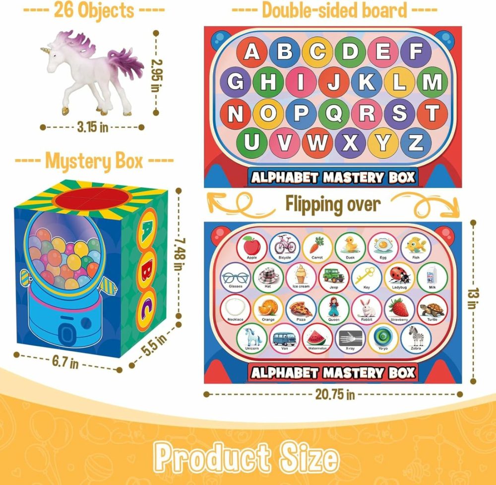 Alphabet Learning Toys With Alphabet Mystery Box  26 Pcs Letter Sounds Matching Game  Fine Motor Learning Toys For Preschool Kindergarten Classroom  |  Sorting & Stacking Toys All Toys Sorting & Stacking Toys